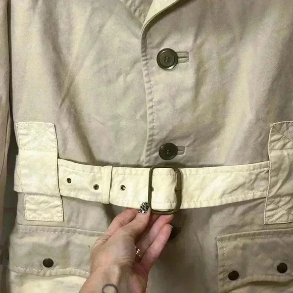 Vintage Bonds Fifth Avenue Belted Jacket Khaki & Cream - Picture 5 of 11
